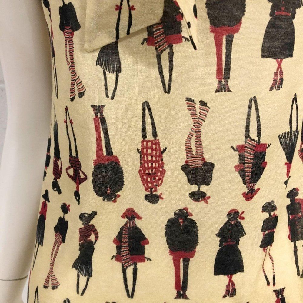 Love Moschino Printed Ladies Tie Neck Knit Top - Picture 3 of 8